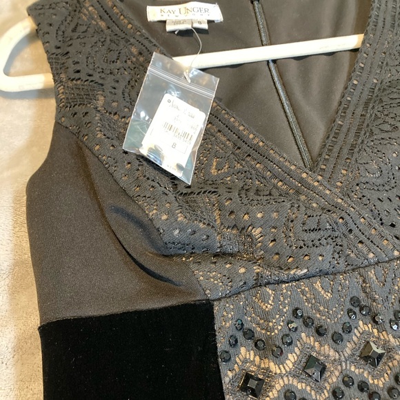 Kay Unger NY Black Evening Dress NWT 8 - Picture 7 of 10